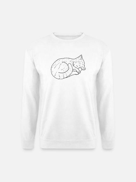 Katze Zeichnung - Unisex Pullover - Weiß