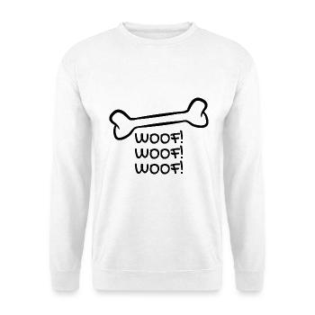 Hund Knochen - Unisex Pullover - Weiß - Vorne - Alina (178cm) & Michal (187cm)