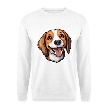 Beagle Hund Rasse Aquarell Cartoon Kawaii Clipart - Unisex Pullover - Weiß - Vorne - Alina (178cm) & Michal (187cm)