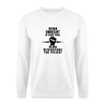 Resistance Is Mandatory - Statement Shirt - Unisex Sweatshirt - white - Front