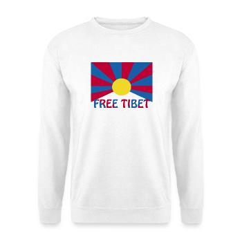 free tibet - Unisex Pullover - Weiß - Vorne - Alina (178cm) & Michal (187cm)