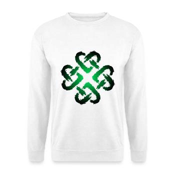 Keltische Knoten Herz Unendlichkeit Symbol Endlos - Unisex Pullover - Weiß - Vorne - Alina (178cm) & Michal (187cm)