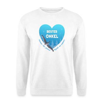 bester Onkel - Unisex Pullover - Weiß - Vorne - Alina (178cm) & Michal (187cm)