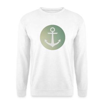 Anker Kreisrund / Anchor circular - Unisex Pullover - Weiß - Vorne - Alina (178cm) & Michal (187cm)