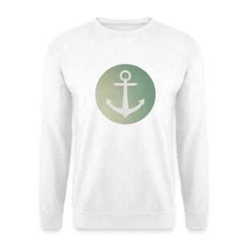 Anker Kreisrund / Anchor circular - Unisex Pullover - Weiß - Vorne - Alina (178cm) & Michal (187cm)