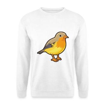 Finkenkarikatur Kawaii Aquarellillustration - Unisex Pullover - Weiß - Vorne - Alina (178cm) & Michal (187cm)