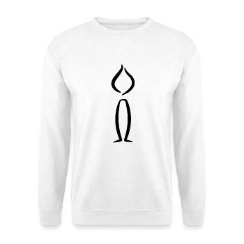Kerze Design Schwarz - Unisex Pullover - Weiß - Vorne - Alina (178cm) & Michal (187cm)