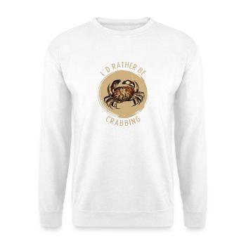 i´d rather be crabbing, Krabbe - Unisex Pullover - Weiß - Vorne - Alina (178cm) & Michal (187cm)