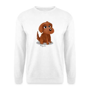 Hund, Baby Hund - Unisex Pullover - Weiß - Vorne - Alina (178cm) & Michal (187cm)