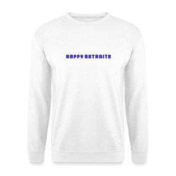 RUHESTAND. RUHESTAND. PENSIONIERT. RUHESTAND. BESTER - Unisex Pullover - Weiß - Vorne - Alina (178cm) & Michal (187cm)