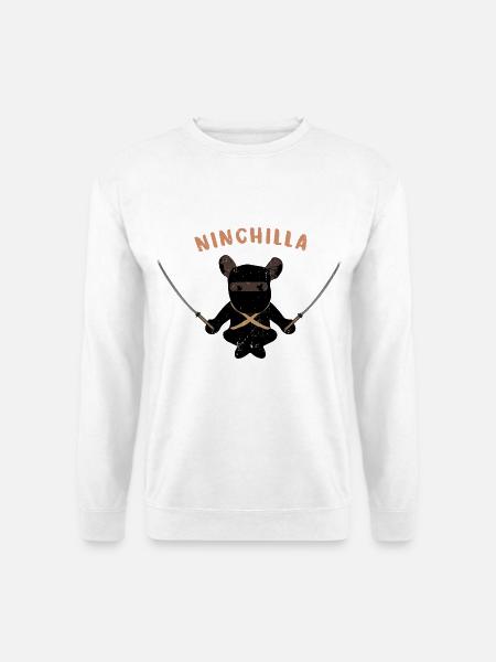 Flauschiger Samurai Chinchilla - Unisex Pullover - Weiß
