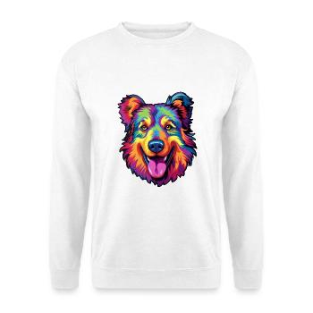 Karpaten-Schäferhund-Rasse-Cartoon Kawaii-Abb. - Unisex Pullover - Weiß - Vorne - Alina (178cm) & Michal (187cm)