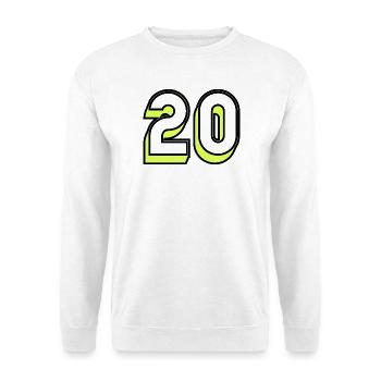 20,20 JAHRE,20-JÄHRIGES JUBILÄUM,20-JÄHRIGES JUBILÄUM - Unisex Pullover - Weiß - Vorne - Alina (178cm) & Michal (187cm)