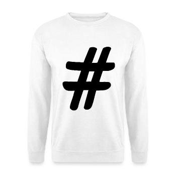# Hashtag - Unisex Pullover - Weiß - Vorne - Alina (178cm) & Michal (187cm)