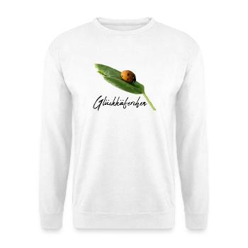 Glückskäferchen Marienkäfer Glücksbringer - Unisex Pullover - Weiß - Vorne - Alina (178cm) & Michal (187cm)