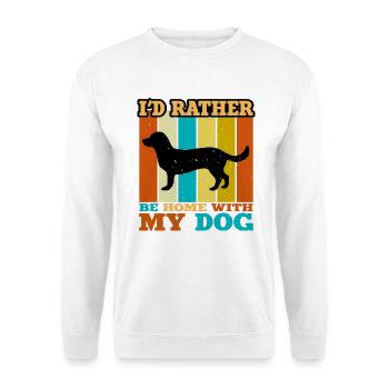 Alpine Dachsbracke Hund Silhouette Retro Sunset - Unisex Pullover - Weiß - Vorne - Alina (178cm) & Michal (187cm)