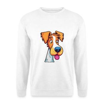 Foxterrier Glatte Hunderasse Karikatur Kawaii Illust - Unisex Pullover - Weiß - Vorne - Alina (178cm) & Michal (187cm)