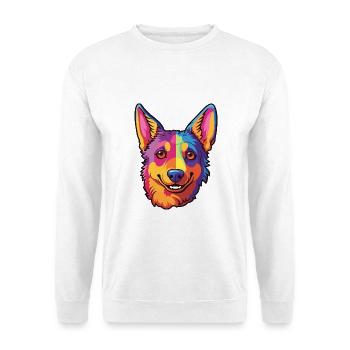 Lancashire Heeler Hunderasse Cartoon Kawaii Illustration - Unisex Pullover - Weiß - Vorne - Alina (178cm) & Michal (187cm)