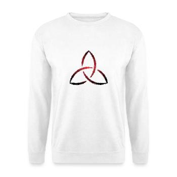 Triquetra - Keltisches Symbol - Unisex Pullover - Weiß - Vorne - Alina (178cm) & Michal (187cm)
