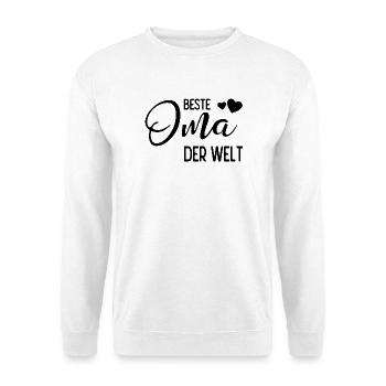 Beste Oma der Welt - Unisex Pullover - Weiß - Vorne - Alina (178cm) & Michal (187cm)