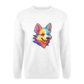 Dingo Hunderasse Cartoon Kawaii Illustration - Unisex Pullover - Weiß - Vorne - Alina (178cm) & Michal (187cm)