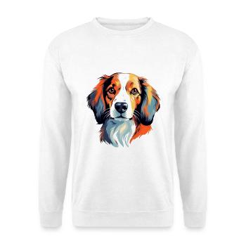 Kooikerhondje Hunderasse Aquarell Karikatur Kawaii - Unisex Pullover - Weiß - Vorne - Alina (178cm) & Michal (187cm)