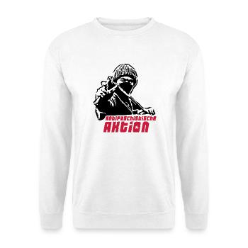 Antifa - Aktion - Unisex Pullover - Weiß - Vorne - Alina (178cm) & Michal (187cm)
