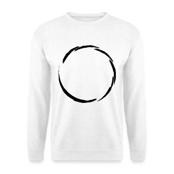 Kreis Symbol - Unisex Pullover - Weiß - Vorne - Alina (178cm) & Michal (187cm)