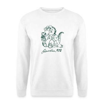 Georges Basic dunkelgrün - Unisex Pullover - Weiß - Vorne - Alina (178cm) & Michal (187cm)