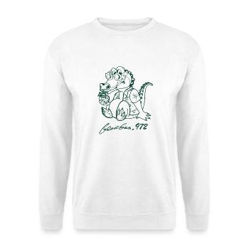 Georges Basic dunkelgrün - Unisex Pullover - Weiß - Vorne - Alina (178cm) & Michal (187cm)
