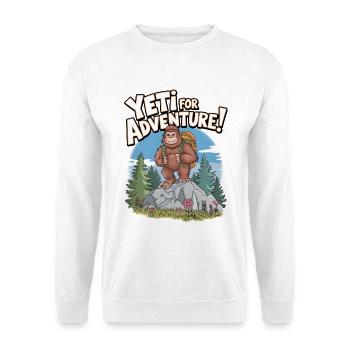Yeti für Abenteuer - Unisex Pullover - Weiß - Vorne - Alina (178cm) & Michal (187cm)