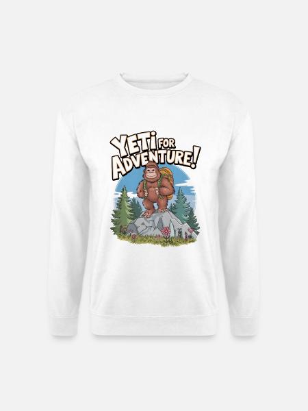 Yeti für Abenteuer - Unisex Pullover - Weiß
