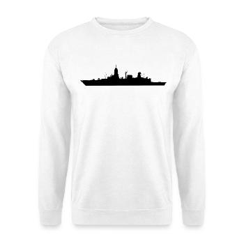 Fregatte Sachsen-Klasse 124 Fregatte Hamburg Black - Unisex Pullover - Weiß - Vorne - Alina (178cm) & Michal (187cm)