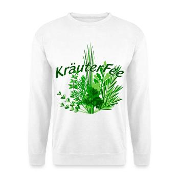 KräuterFee 2 - Unisex Pullover - Weiß - Vorne - Alina (178cm) & Michal (187cm)