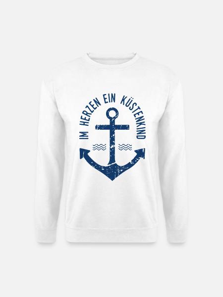 Im Herzen ein Küstenkind - Unisex Pullover - Weiß