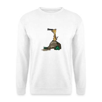 erdmaennchen comic - Unisex Pullover - Weiß - Vorne - Alina (178cm) & Michal (187cm)