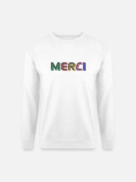 MERCI - Sweat-shirt Unisexe - blanc
