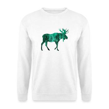 Elch - Unisex Pullover - Weiß - Vorne - Alina (178cm) & Michal (187cm)
