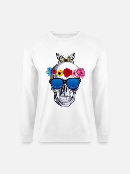 Blumen skul - Unisex Pullover - Weiß