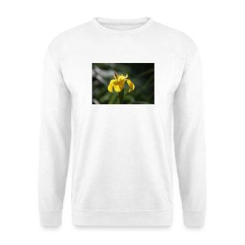 Schwertlilie Lilie gelbe Blume - Unisex Pullover - Weiß - Vorne - Alina (178cm) & Michal (187cm)