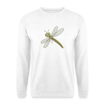 Libellenzauber – zart & schillernd - Unisex Pullover - Weiß - Vorne - Alina (178cm) & Michal (187cm)