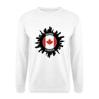Barrie Skyline Kanada Flagge Reise-Souvenir - Unisex Pullover - Weiß - Vorne - Alina (178cm) & Michal (187cm)