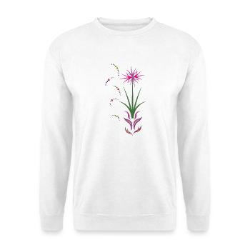 Blumenranke, Ornament - Unisex Pullover - Weiß - Vorne - Alina (178cm) & Michal (187cm)