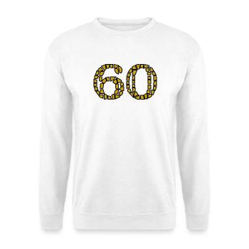 60. 60 ANS. 60e ANNIVERSAIRE. ANNIVERSAIRE 60 ANS. - Sweat-shirt Unisexe - blanc - Devant