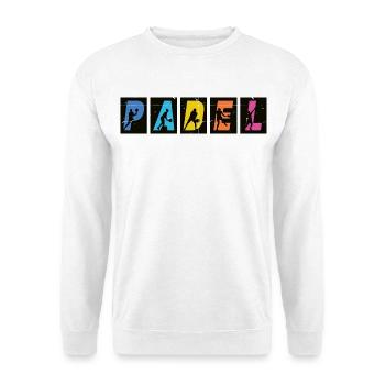 Padel Padelspieler Padeltennis Paddle Padeltrainer - Unisex Pullover - Weiß - Vorne - Alina (178cm) & Michal (187cm)