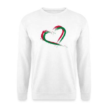Herz Bürste Flagge der Malediven - Unisex Pullover - Weiß - Vorne - Alina (178cm) & Michal (187cm)