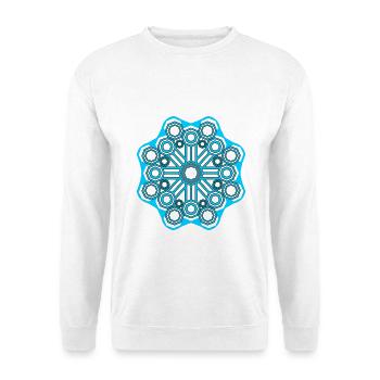 Sacred Geometry Psychedelic Goa - Unisex Pullover - Weiß - Vorne - Alina (178cm) & Michal (187cm)