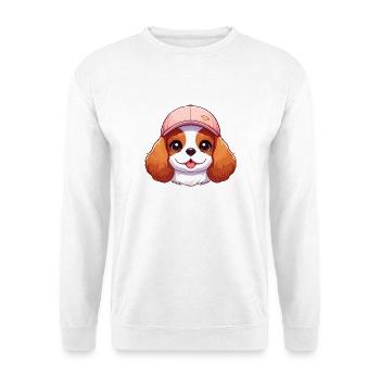 Chien Cavalier King Charles chien - casquette rose - Sweat-shirt Unisexe - blanc - Devant