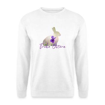 Ostern Frohe Ostern - Unisex Pullover - Weiß - Vorne - Alina (178cm) & Michal (187cm)