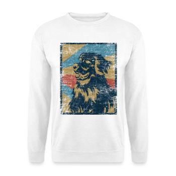 Aufmerksamer Hovawart Rettungshund - Unisex Pullover - Weiß - Vorne - Alina (178cm) & Michal (187cm)